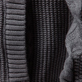 Twist Jacquard Zipper Stand Collar Sweater