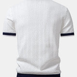 Contrast Knitted V Neck Polo Shirt