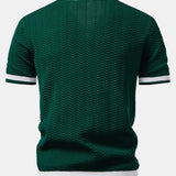 Contrast Knitted V Neck Polo Shirt