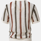 Relax Fit Crochet V Neck Knit Polo