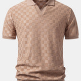 Crochet V Neck Polo Shirt