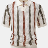 Relax Fit Crochet V Neck Knit Polo